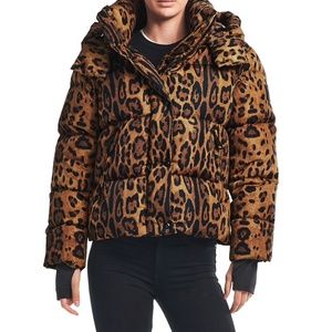 SAM Elsa leopard down puffer jacket size small